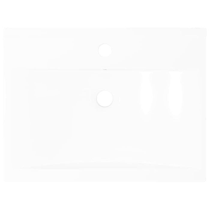 Luxury Ceramic Basin Rectangular Sink White with Faucet