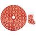 Luxury Christmas Tree Skirt With Sock Red 122 Cm Fabric