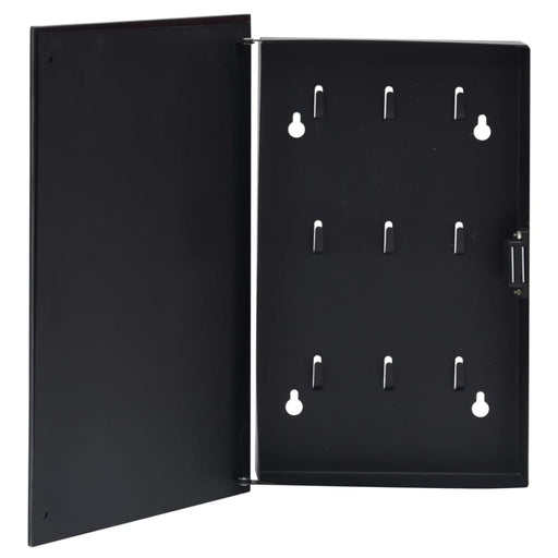 Key Box with Magnetic Board Black 30x20x5.5 Cm Txxiik