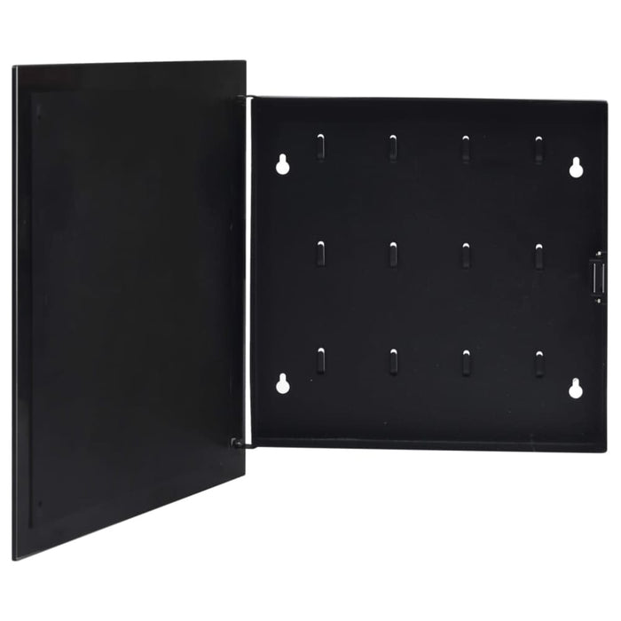 Key Box with Magnetic Board Black 35x35x5.5 Cm Txxiii