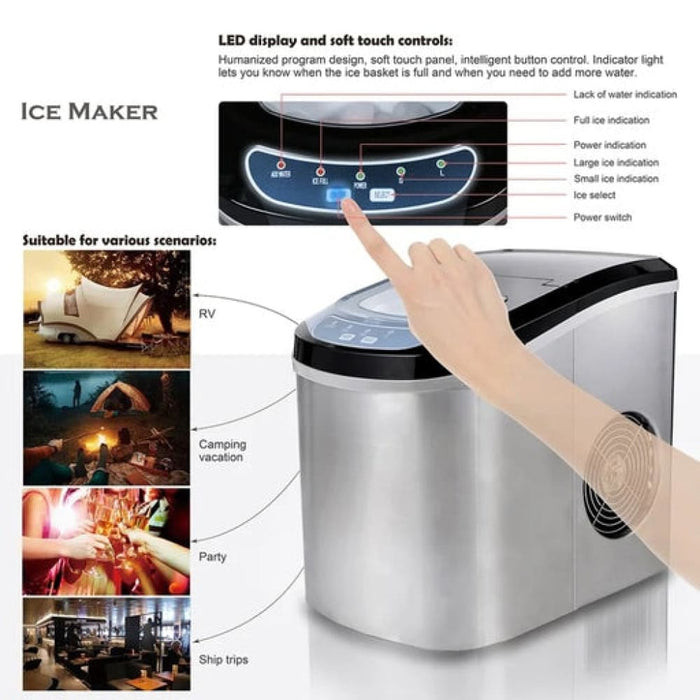 Ice Maker Machine Stainless Steel 2.2l