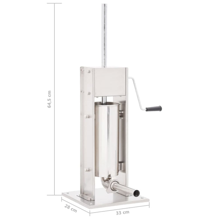 Manual Sausage Stuffer Silver 5 l Stainless Steel Pbklx