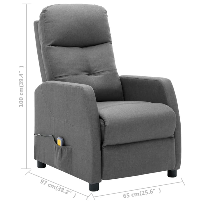 Massage Recliner Light Grey Fabric Xnknxl