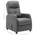 Massage Recliner Light Grey Fabric Xnknxl