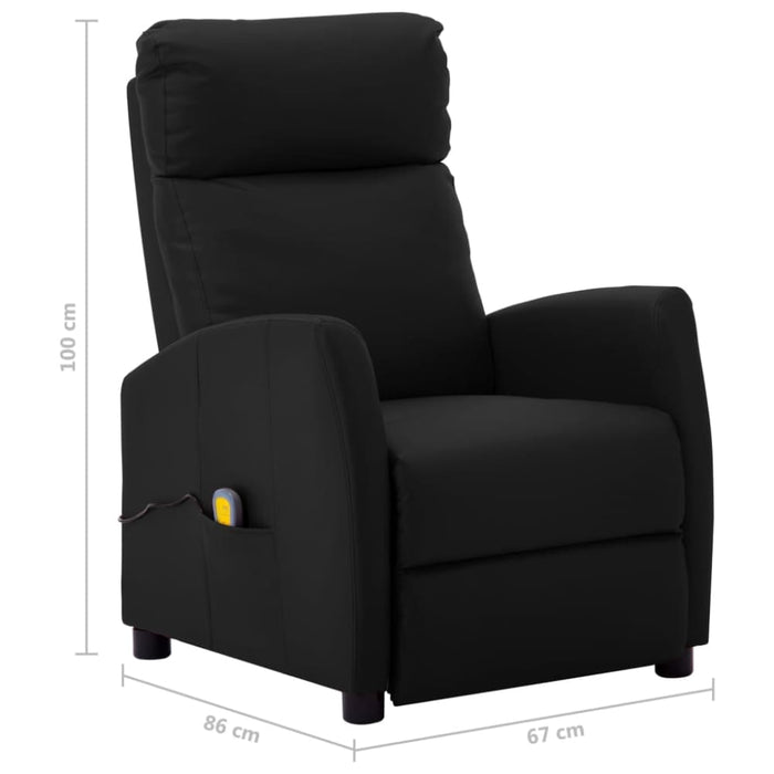 Massage Reclining Chair Black Faux Leather Xnkixt