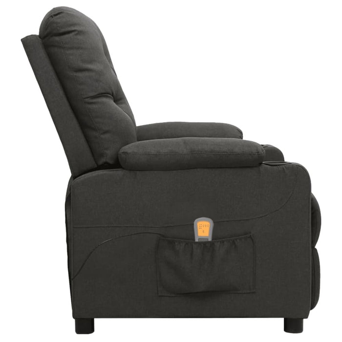 Massage Reclining Chair Dark Grey Fabric Ttkoot