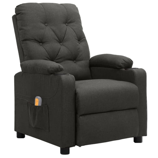 Massage Reclining Chair Dark Grey Fabric Ttkoot
