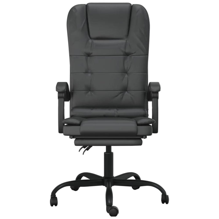 Massage Reclining Office Chair Black Faux Leather Taklli