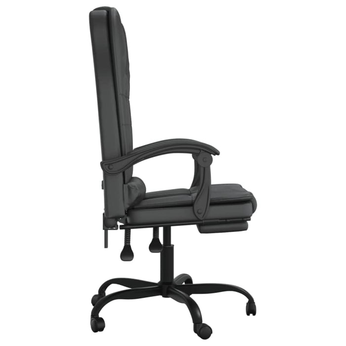 Massage Reclining Office Chair Black Faux Leather Taklli