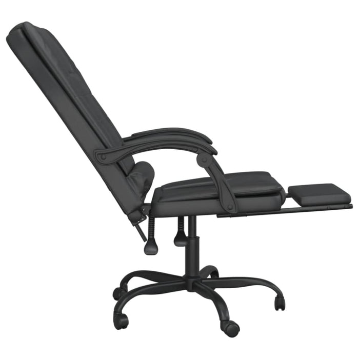 Massage Reclining Office Chair Black Faux Leather Taklli