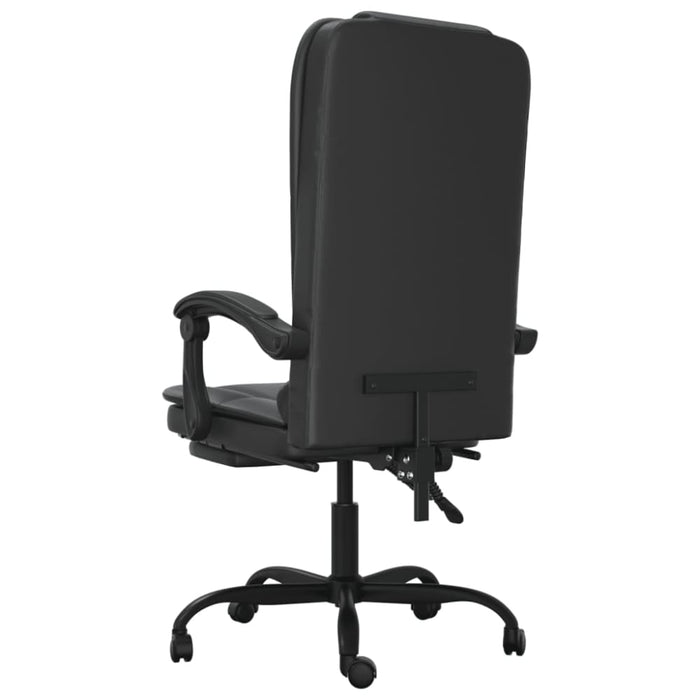 Massage Reclining Office Chair Black Faux Leather Taklli