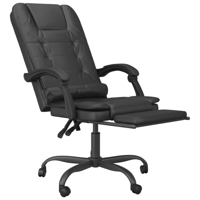 Massage Reclining Office Chair Black Faux Leather Taklli