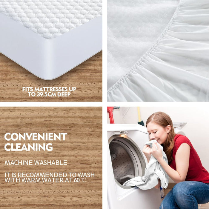 Mattress Protector Topper Polyester Cool Fitted Cover