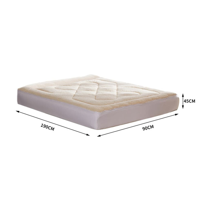 Mattress Topper 100% Wool Underlay Reversible Mat Pad