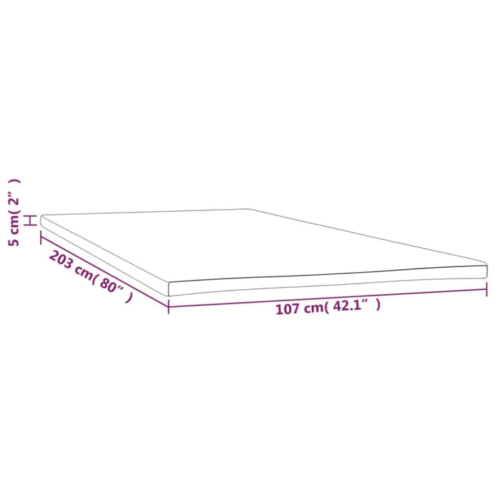 Mattress Topper 107x203x5 Cm Super Single Taikxo