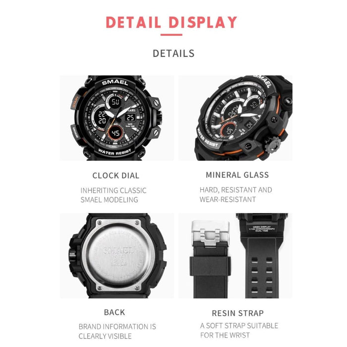 Men’s Multi-functional Dual Time Display Sport Wrist Watch