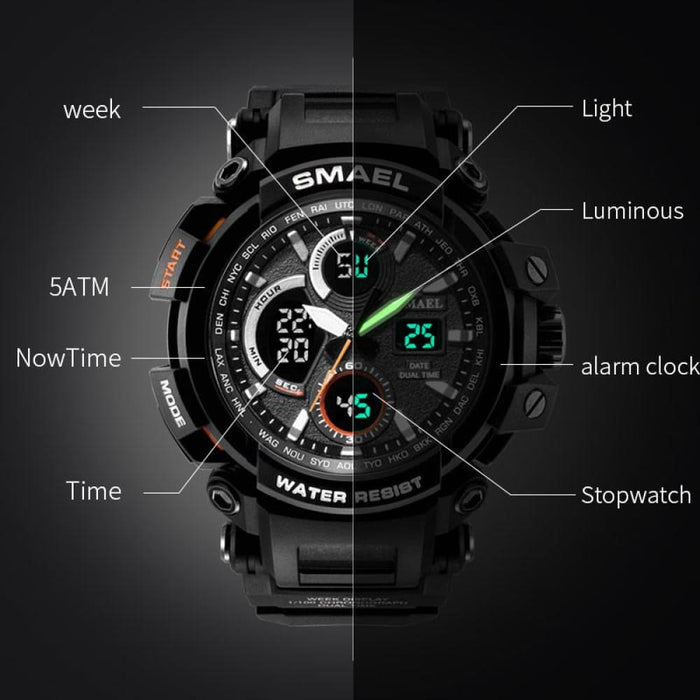 Men’s Multi-functional Dual Time Display Sport Wrist Watch