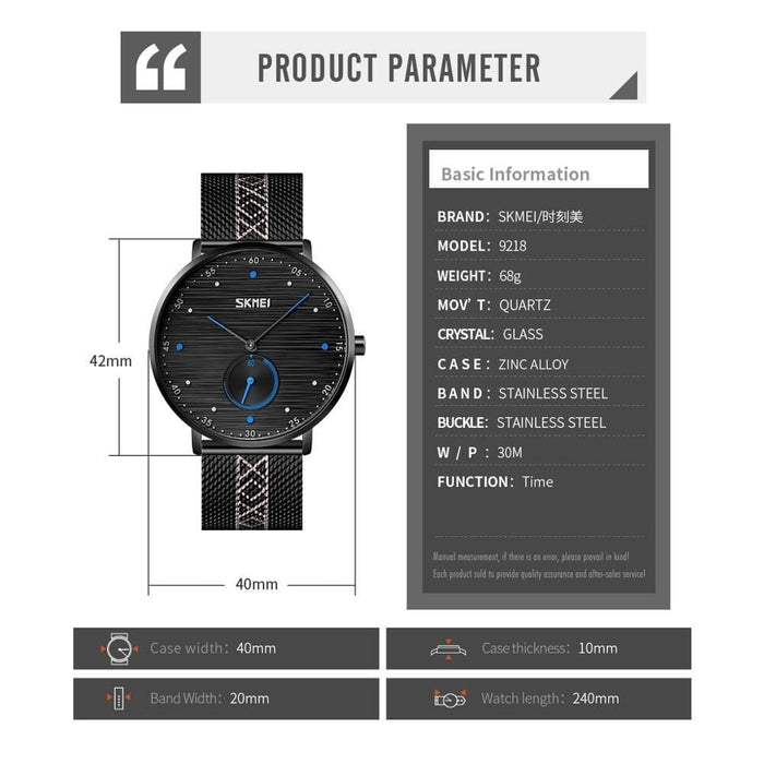 Men’s Steel Mesh Band Luxury Business Quartz Waterproof