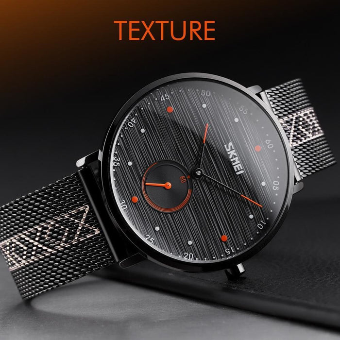 Men’s Steel Mesh Band Luxury Business Quartz Waterproof