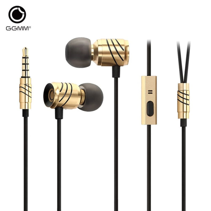 Metal 3.5mm Stereo Bass In-ear Wired Earpiece with Mic