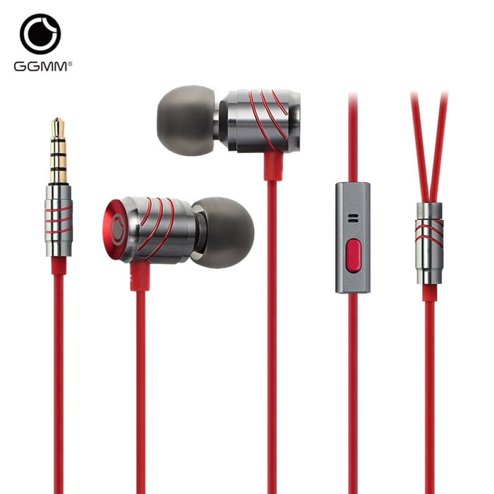Metal 3.5mm Stereo Bass In-ear Wired Earpiece with Mic