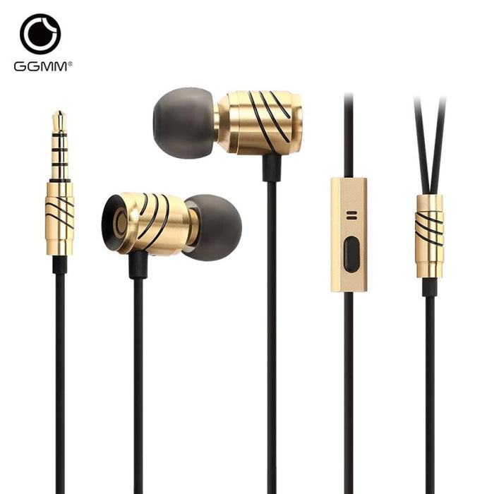 Metal 3.5mm Stereo Bass In-ear Wired Earpiece with Mic