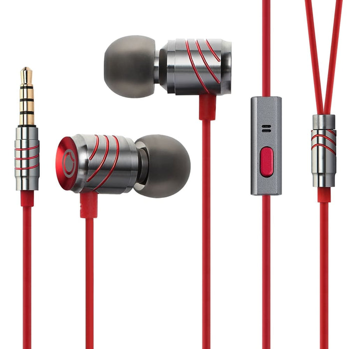 Metal 3.5mm Stereo Bass In-ear Wired Earpiece with Mic
