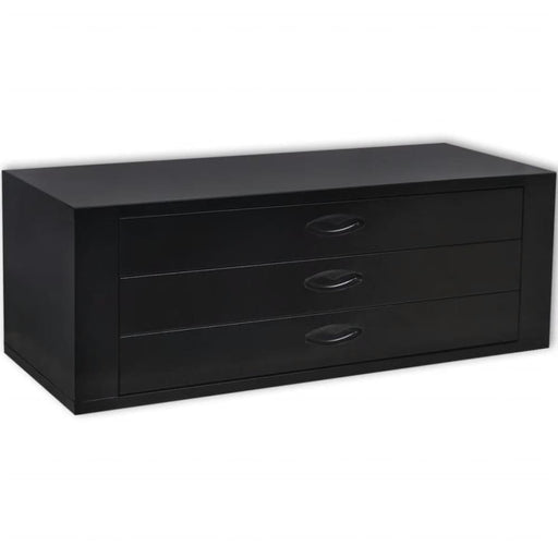 Metal Tool Chest 3 Drawers Black Xboxo