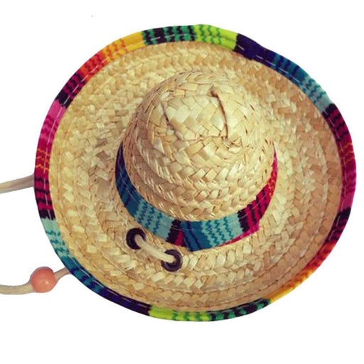 Mexican Sombrero Colourful Brim Sun Hat For Dog Birthday