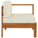 Middle Sofa with 1 Armrest Cream White Solid Acacia Wood