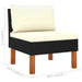 Middle Sofa Poly Rattan and Solid Eucalyptus Wood Topilx