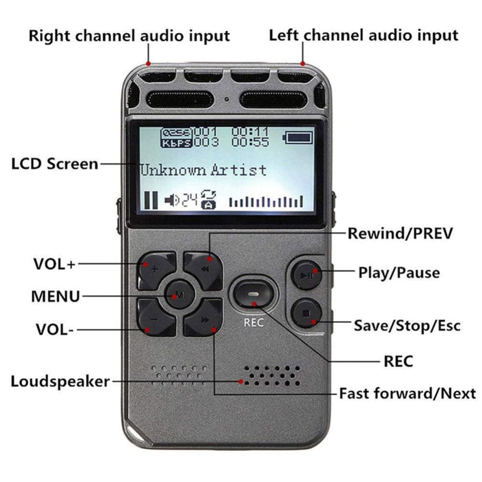 Mini Mp3 Digital Voice Audio Recorder Sound Control Noise