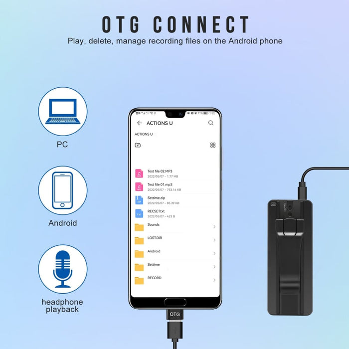 Mini V55 Super Thin 1100mah Usb Flash Digital Voice Audio