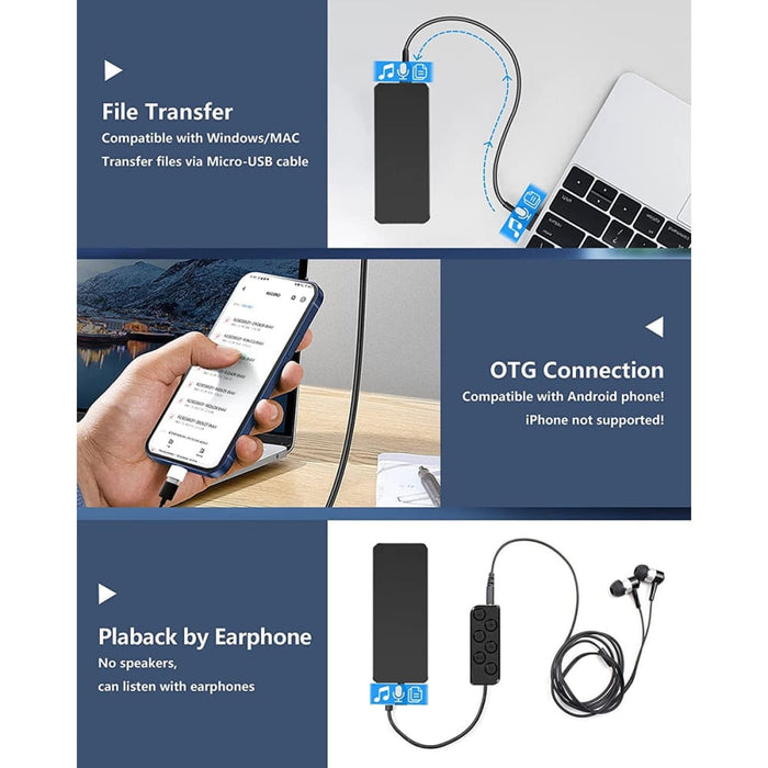 Mini V55 Super Thin 1100mah Usb Flash Digital Voice Audio