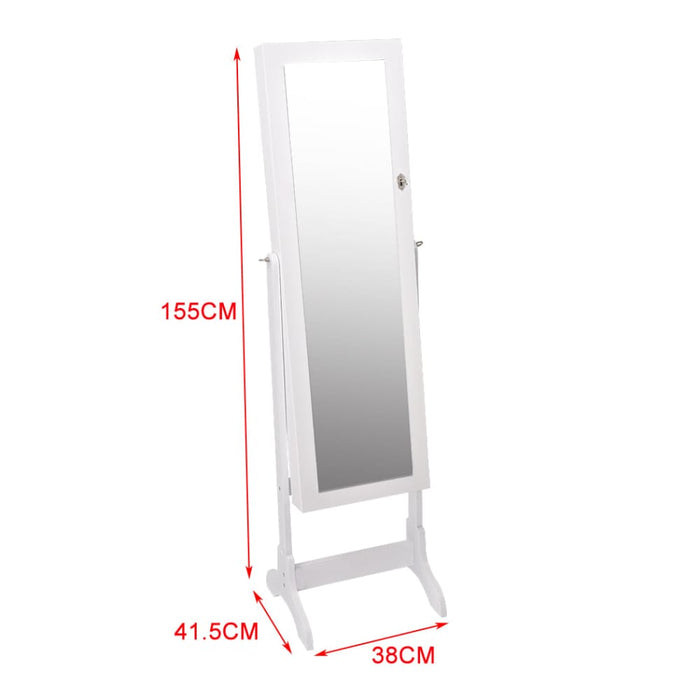 Mirror Jewellery Standing Cabinet Makeup Storage Jewelry