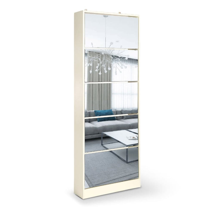 Mirrored Shoe Storage Cabinet Organizer - 63 x 17 170cm