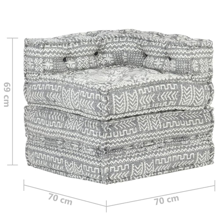 Modular Pouffe Light Grey Fabric Xniibb