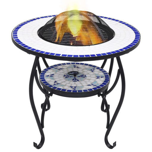 Mosaic Fire Pit Table Blue And Whiteceramic Alixa