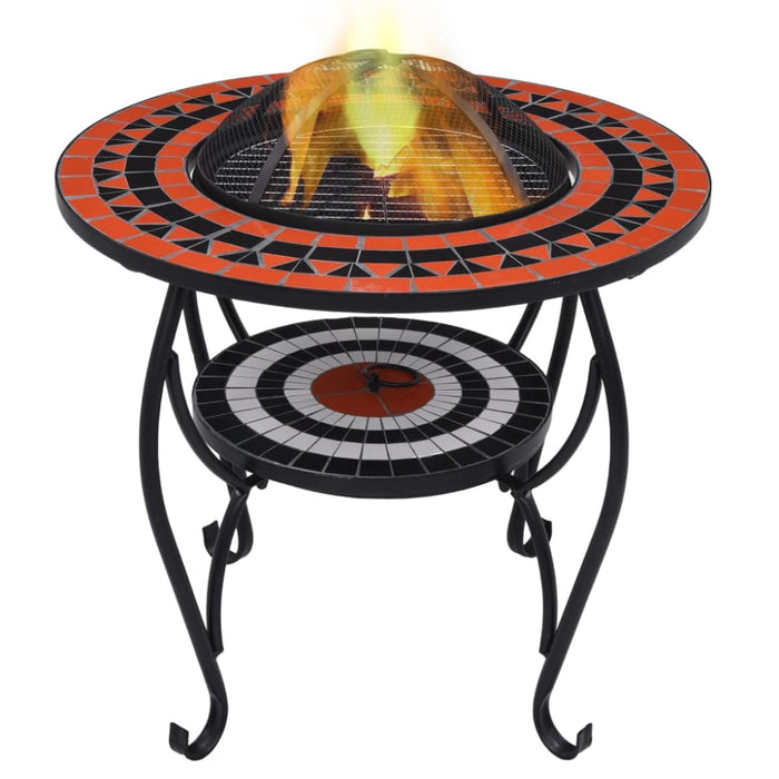 Mosaic Fire Pit Table Terracotta and Whiteceramic Alixl