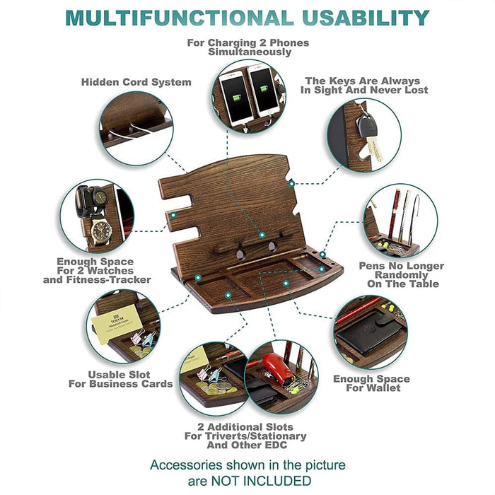Multi-functional Bamboo Desktop Stand