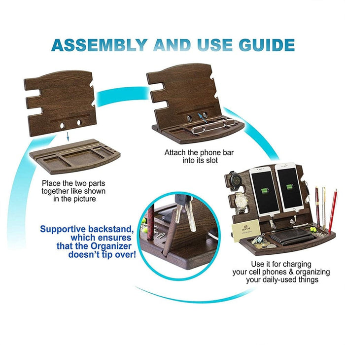 Multi-functional Bamboo Desktop Stand