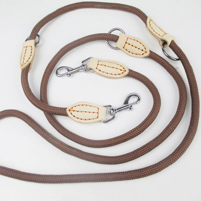 Multifunctional Adjustablenylon Double Leash with p Shape