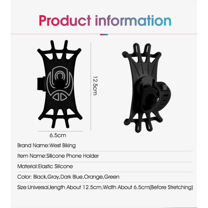 Multifunctional Tough Silicone Bicycle Phone Holder