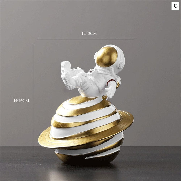 Music Astronaut Figurines Resin Home Decor Miniature