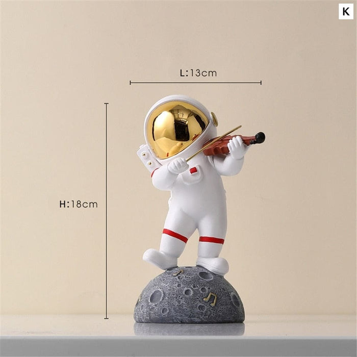 Music Astronaut Figurines Resin Home Decor Miniature