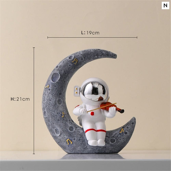Music Astronaut Figurines Resin Home Decor Miniature