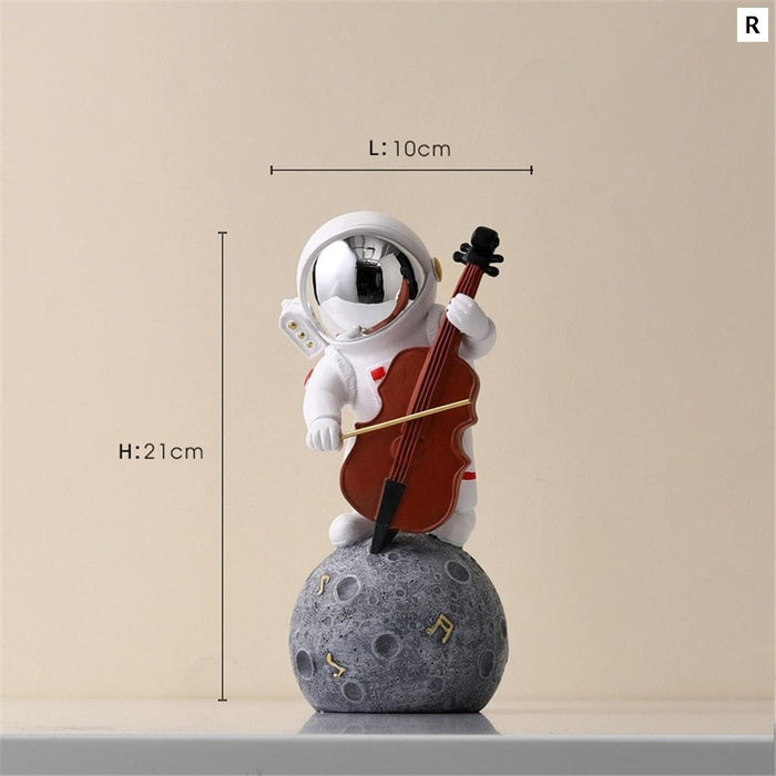 Music Astronaut Figurines Resin Home Decor Miniature