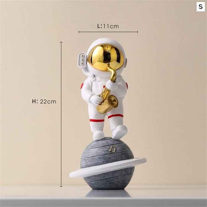 Music Astronaut Figurines Resin Home Decor Miniature