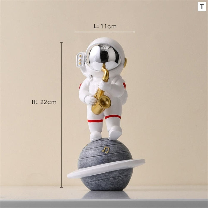 Music Astronaut Figurines Resin Home Decor Miniature
