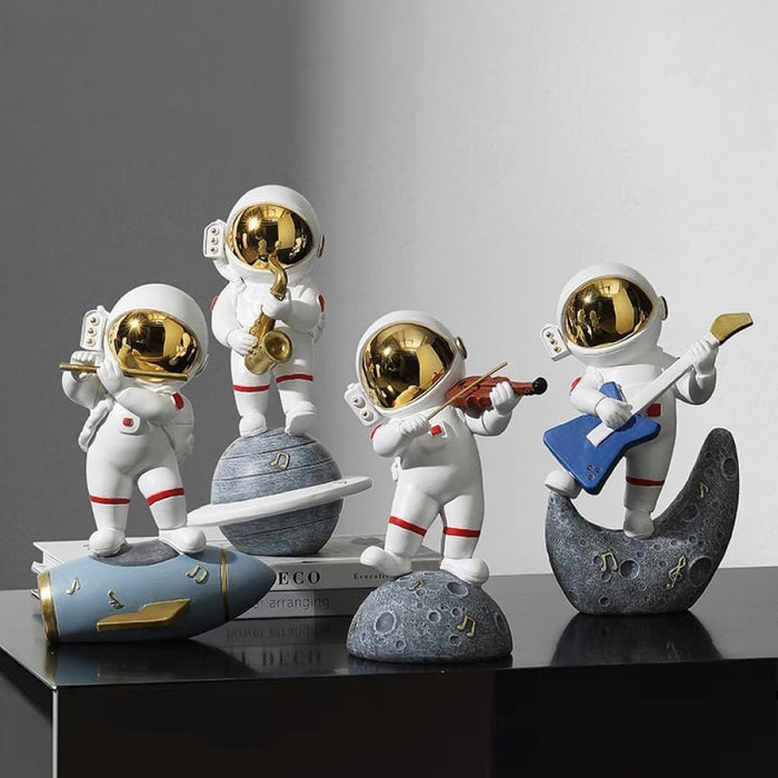 Music Astronaut Figurines Resin Home Decor Miniature
